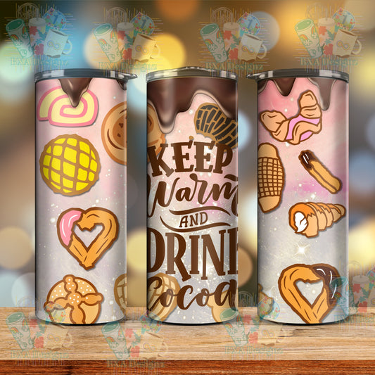 Pan Dulce Hot chocolate png for Skinny Tumbler Sublimation