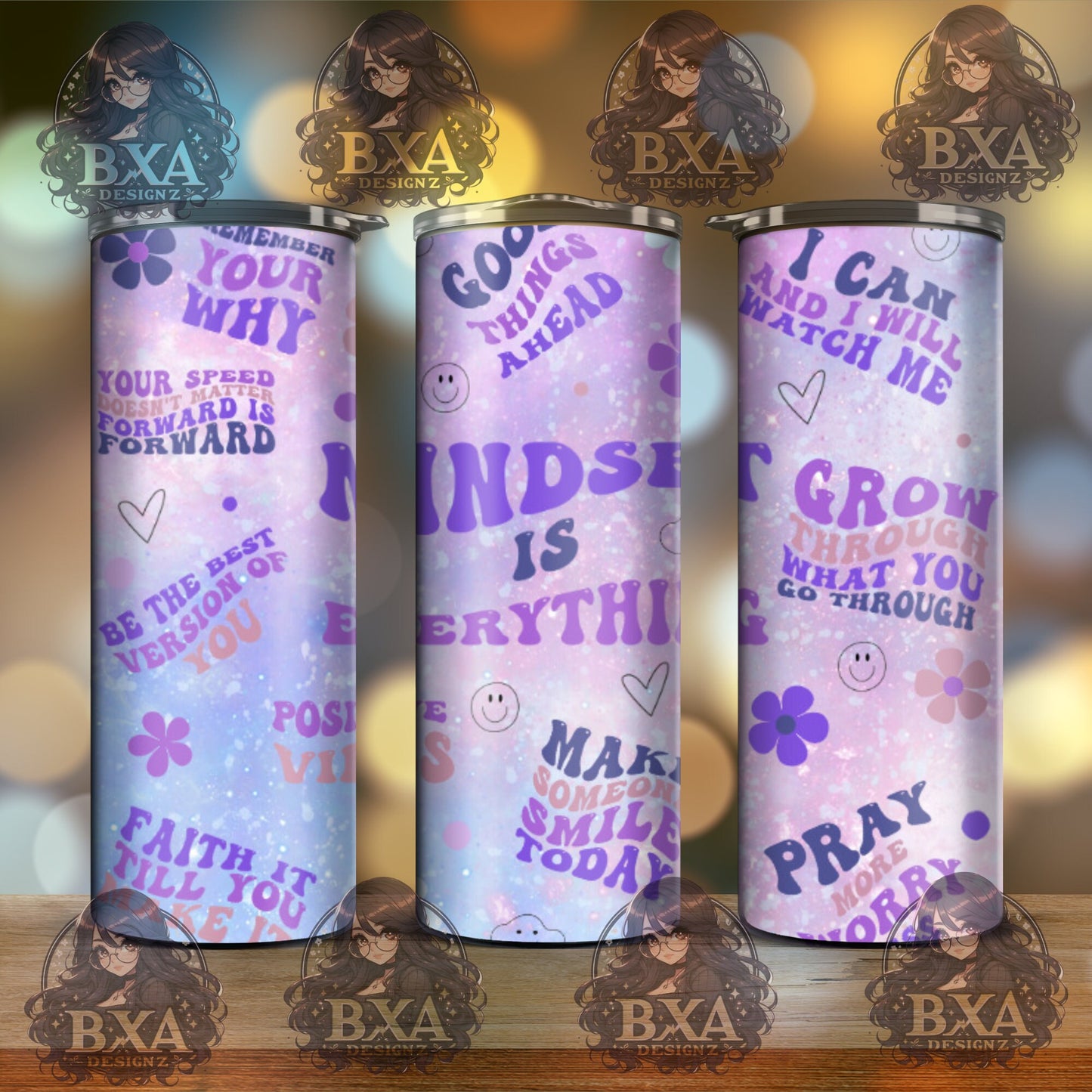 Purple Motivational Tumbler